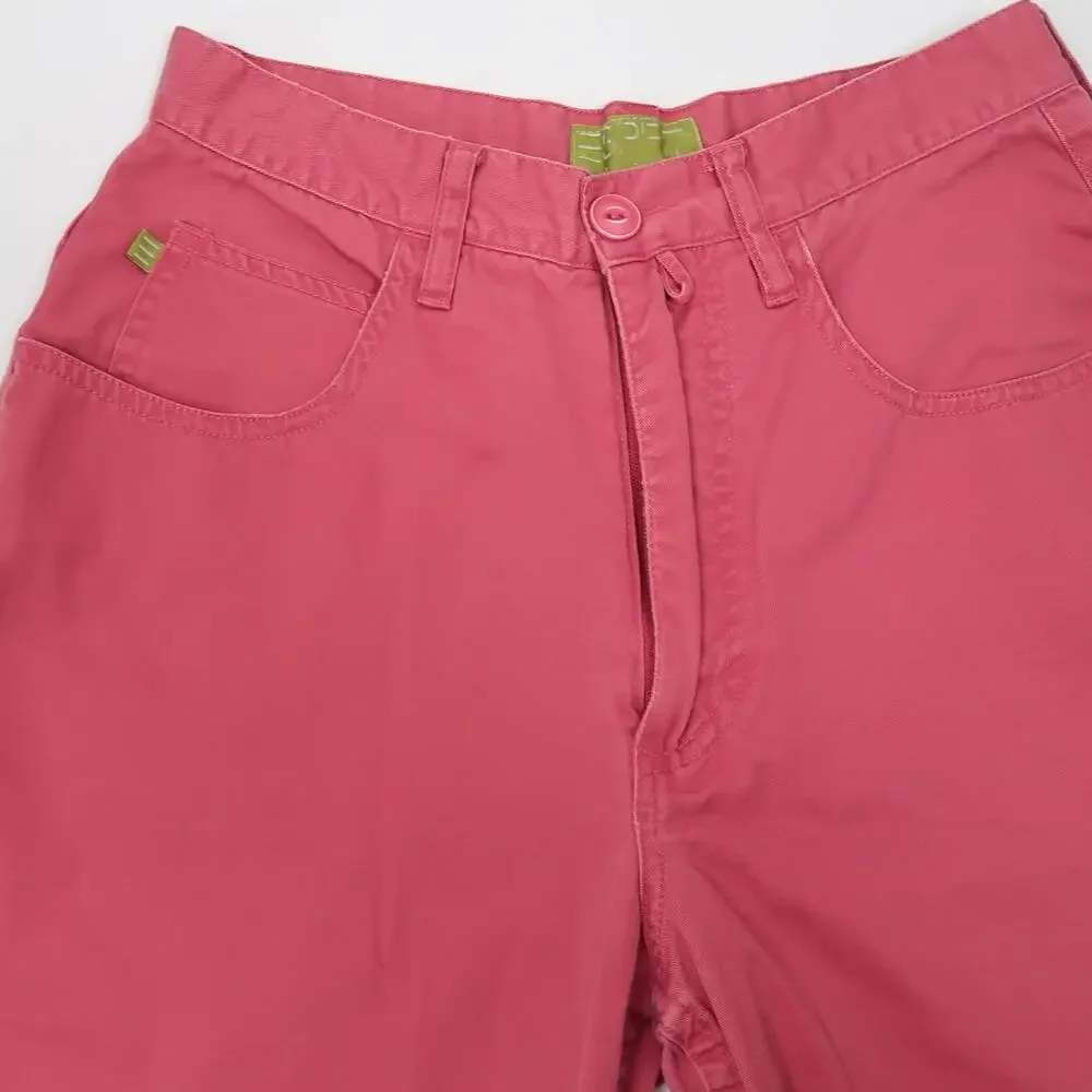 Vintage 90s Esprit Pink Denim High Rise Long Bermuda Mom Shorts 26